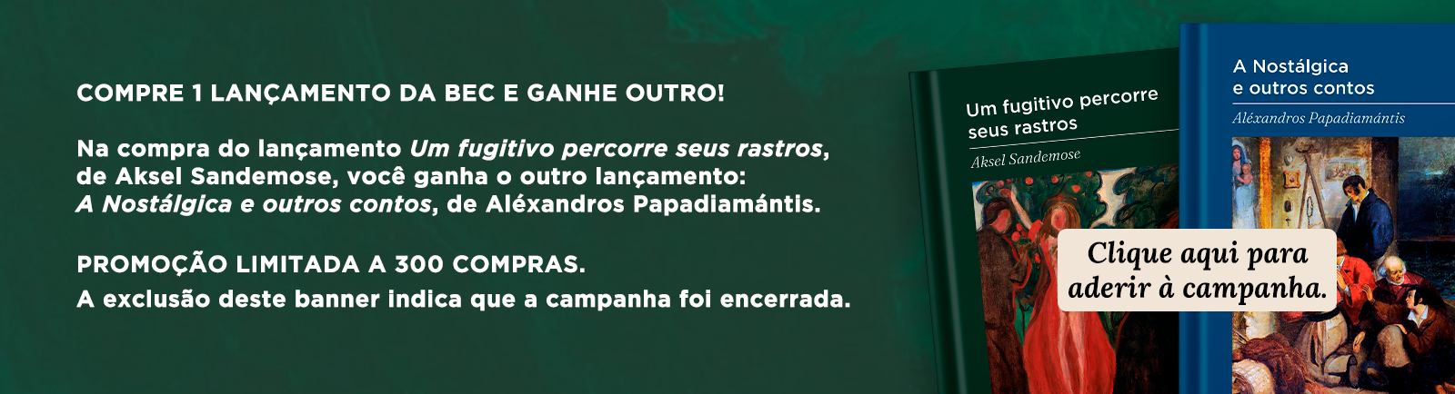 Banner Campanha Um fugitivo percorre seus rastros